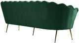 Gardenia Velvet / Engineered Wood / Metal / Foam Contemporary Green Velvet Sofa - 80" W x 31" D x 31" H