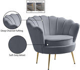 Gardenia Velvet / Engineered Wood / Metal / Foam Contemporary Grey Velvet Chair - 32" W x 31" D x 31" H