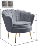 Gardenia Velvet / Engineered Wood / Metal / Foam Contemporary Grey Velvet Chair - 32" W x 31" D x 31" H