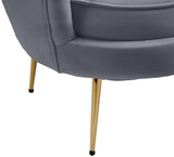 Gardenia Velvet / Engineered Wood / Metal / Foam Contemporary Grey Velvet Chair - 32" W x 31" D x 31" H