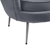 Gardenia Velvet / Engineered Wood / Metal / Foam Contemporary Grey Velvet Chair - 32" W x 31" D x 31" H