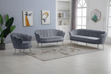 Gardenia Velvet / Engineered Wood / Metal / Foam Contemporary Grey Velvet Chair - 32" W x 31" D x 31" H