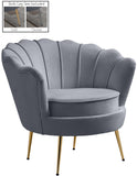 Gardenia Velvet / Engineered Wood / Metal / Foam Contemporary Grey Velvet Chair - 32" W x 31" D x 31" H