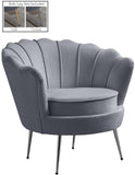 Gardenia Velvet / Engineered Wood / Metal / Foam Contemporary Grey Velvet Chair - 32" W x 31" D x 31" H