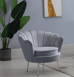 Gardenia Velvet / Engineered Wood / Metal / Foam Contemporary Grey Velvet Chair - 32" W x 31" D x 31" H