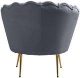 Gardenia Velvet / Engineered Wood / Metal / Foam Contemporary Grey Velvet Chair - 32" W x 31" D x 31" H