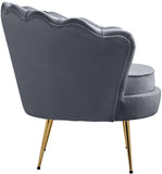 Gardenia Velvet / Engineered Wood / Metal / Foam Contemporary Grey Velvet Chair - 32" W x 31" D x 31" H