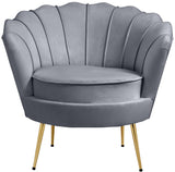 Gardenia Velvet / Engineered Wood / Metal / Foam Contemporary Grey Velvet Chair - 32" W x 31" D x 31" H