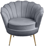 Gardenia Velvet / Engineered Wood / Metal / Foam Contemporary Grey Velvet Chair - 32" W x 31" D x 31" H