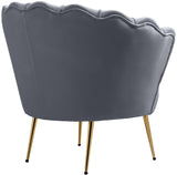 Gardenia Velvet / Engineered Wood / Metal / Foam Contemporary Grey Velvet Chair - 32" W x 31" D x 31" H