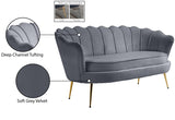 Gardenia Velvet / Engineered Wood / Metal / Foam Contemporary Grey Velvet Loveseat - 60" W x 31" D x 31" H