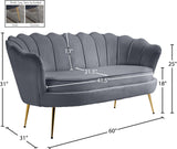 Gardenia Velvet / Engineered Wood / Metal / Foam Contemporary Grey Velvet Loveseat - 60" W x 31" D x 31" H