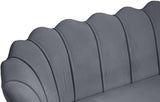 Gardenia Velvet / Engineered Wood / Metal / Foam Contemporary Grey Velvet Loveseat - 60" W x 31" D x 31" H