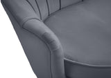 Gardenia Velvet / Engineered Wood / Metal / Foam Contemporary Grey Velvet Loveseat - 60" W x 31" D x 31" H