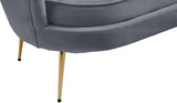 Gardenia Velvet / Engineered Wood / Metal / Foam Contemporary Grey Velvet Loveseat - 60" W x 31" D x 31" H