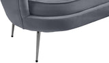 Gardenia Velvet / Engineered Wood / Metal / Foam Contemporary Grey Velvet Loveseat - 60" W x 31" D x 31" H