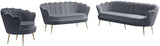 Gardenia Velvet / Engineered Wood / Metal / Foam Contemporary Grey Velvet Loveseat - 60" W x 31" D x 31" H