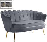 Gardenia Velvet / Engineered Wood / Metal / Foam Contemporary Grey Velvet Loveseat - 60" W x 31" D x 31" H