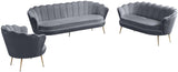 Gardenia Velvet / Engineered Wood / Metal / Foam Contemporary Grey Velvet Loveseat - 60" W x 31" D x 31" H