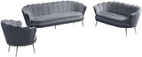 Gardenia Velvet / Engineered Wood / Metal / Foam Contemporary Grey Velvet Loveseat - 60" W x 31" D x 31" H