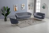 Gardenia Velvet / Engineered Wood / Metal / Foam Contemporary Grey Velvet Loveseat - 60" W x 31" D x 31" H