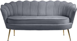 Gardenia Velvet / Engineered Wood / Metal / Foam Contemporary Grey Velvet Loveseat - 60" W x 31" D x 31" H