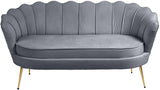 Gardenia Velvet / Engineered Wood / Metal / Foam Contemporary Grey Velvet Loveseat - 60" W x 31" D x 31" H