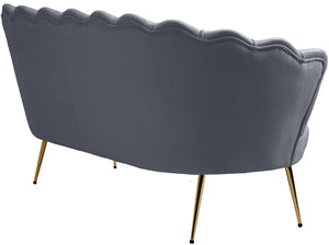 Gardenia Velvet / Engineered Wood / Metal / Foam Contemporary Grey Velvet Loveseat - 60" W x 31" D x 31" H