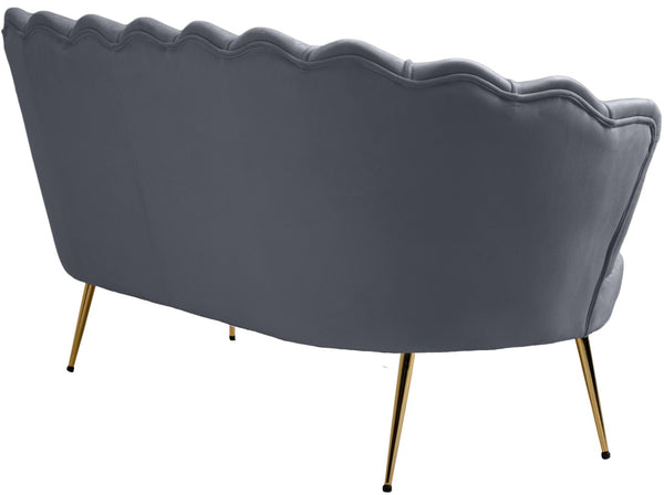 Gardenia Velvet / Engineered Wood / Metal / Foam Contemporary Grey Velvet Loveseat - 60" W x 31" D x 31" H