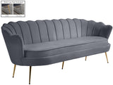 Gardenia Velvet / Engineered Wood / Metal / Foam Contemporary Grey Velvet Sofa - 80" W x 31" D x 31" H