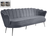 Gardenia Velvet / Engineered Wood / Metal / Foam Contemporary Grey Velvet Sofa - 80" W x 31" D x 31" H