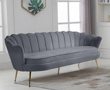 Gardenia Velvet / Engineered Wood / Metal / Foam Contemporary Grey Velvet Sofa - 80" W x 31" D x 31" H