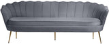 Gardenia Velvet / Engineered Wood / Metal / Foam Contemporary Grey Velvet Sofa - 80" W x 31" D x 31" H