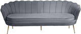 Gardenia Velvet / Engineered Wood / Metal / Foam Contemporary Grey Velvet Sofa - 80" W x 31" D x 31" H