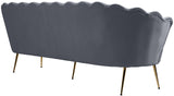 Gardenia Velvet / Engineered Wood / Metal / Foam Contemporary Grey Velvet Sofa - 80" W x 31" D x 31" H