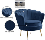 Gardenia Velvet / Engineered Wood / Metal / Foam Contemporary Navy Velvet Chair - 32" W x 31" D x 31" H