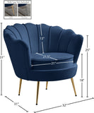 Gardenia Velvet / Engineered Wood / Metal / Foam Contemporary Navy Velvet Chair - 32" W x 31" D x 31" H