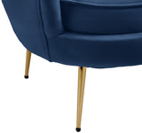 Gardenia Velvet / Engineered Wood / Metal / Foam Contemporary Navy Velvet Chair - 32" W x 31" D x 31" H