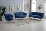 Gardenia Velvet / Engineered Wood / Metal / Foam Contemporary Navy Velvet Chair - 32" W x 31" D x 31" H