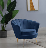 Gardenia Velvet / Engineered Wood / Metal / Foam Contemporary Navy Velvet Chair - 32" W x 31" D x 31" H