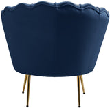 Gardenia Velvet / Engineered Wood / Metal / Foam Contemporary Navy Velvet Chair - 32" W x 31" D x 31" H