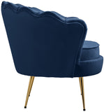 Gardenia Velvet / Engineered Wood / Metal / Foam Contemporary Navy Velvet Chair - 32" W x 31" D x 31" H