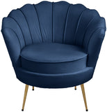 Gardenia Velvet / Engineered Wood / Metal / Foam Contemporary Navy Velvet Chair - 32" W x 31" D x 31" H