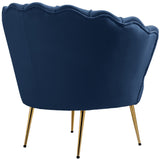 Gardenia Velvet / Engineered Wood / Metal / Foam Contemporary Navy Velvet Chair - 32" W x 31" D x 31" H