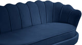 Gardenia Velvet / Engineered Wood / Metal / Foam Contemporary Navy Velvet Loveseat - 60" W x 31" D x 31" H