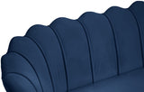 Gardenia Velvet / Engineered Wood / Metal / Foam Contemporary Navy Velvet Loveseat - 60" W x 31" D x 31" H