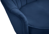 Gardenia Velvet / Engineered Wood / Metal / Foam Contemporary Navy Velvet Loveseat - 60" W x 31" D x 31" H