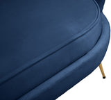 Gardenia Velvet / Engineered Wood / Metal / Foam Contemporary Navy Velvet Loveseat - 60" W x 31" D x 31" H