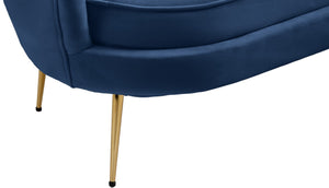 Gardenia Velvet / Engineered Wood / Metal / Foam Contemporary Navy Velvet Loveseat - 60" W x 31" D x 31" H
