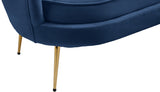 Gardenia Velvet / Engineered Wood / Metal / Foam Contemporary Navy Velvet Loveseat - 60" W x 31" D x 31" H